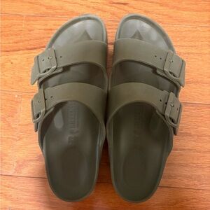 Birkenstock Olive Green Two-Strap Slide